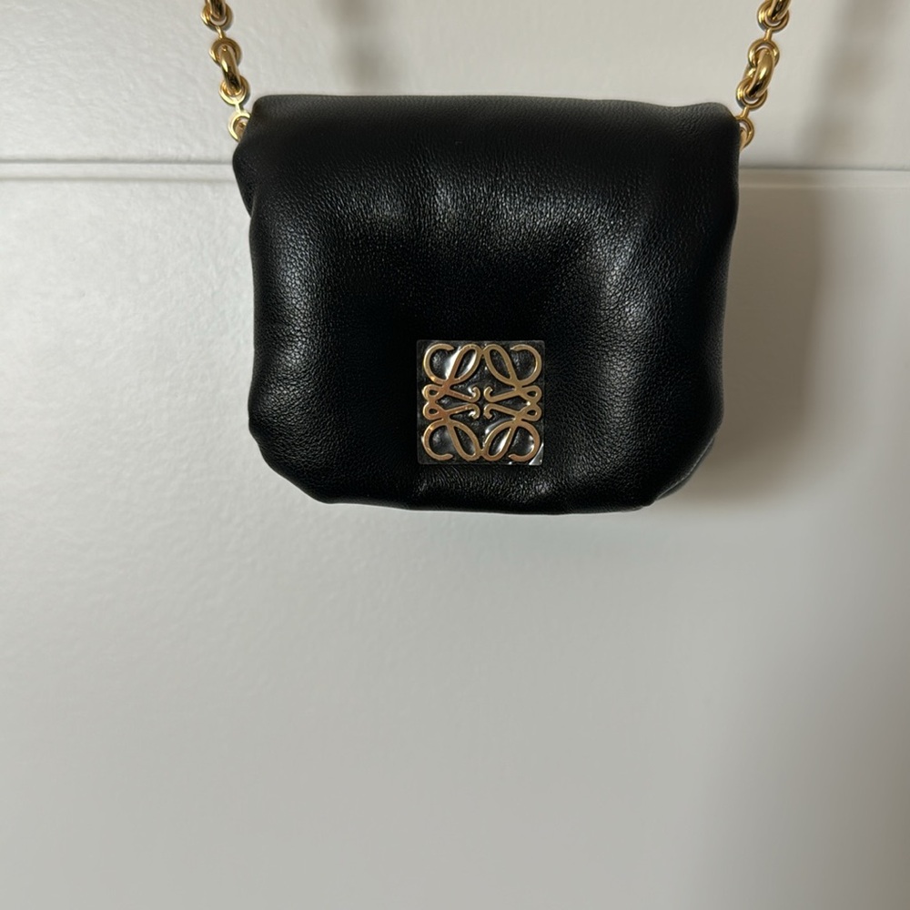 Loewe Goya Puffer Black Mini AirPod Crossbody Bag